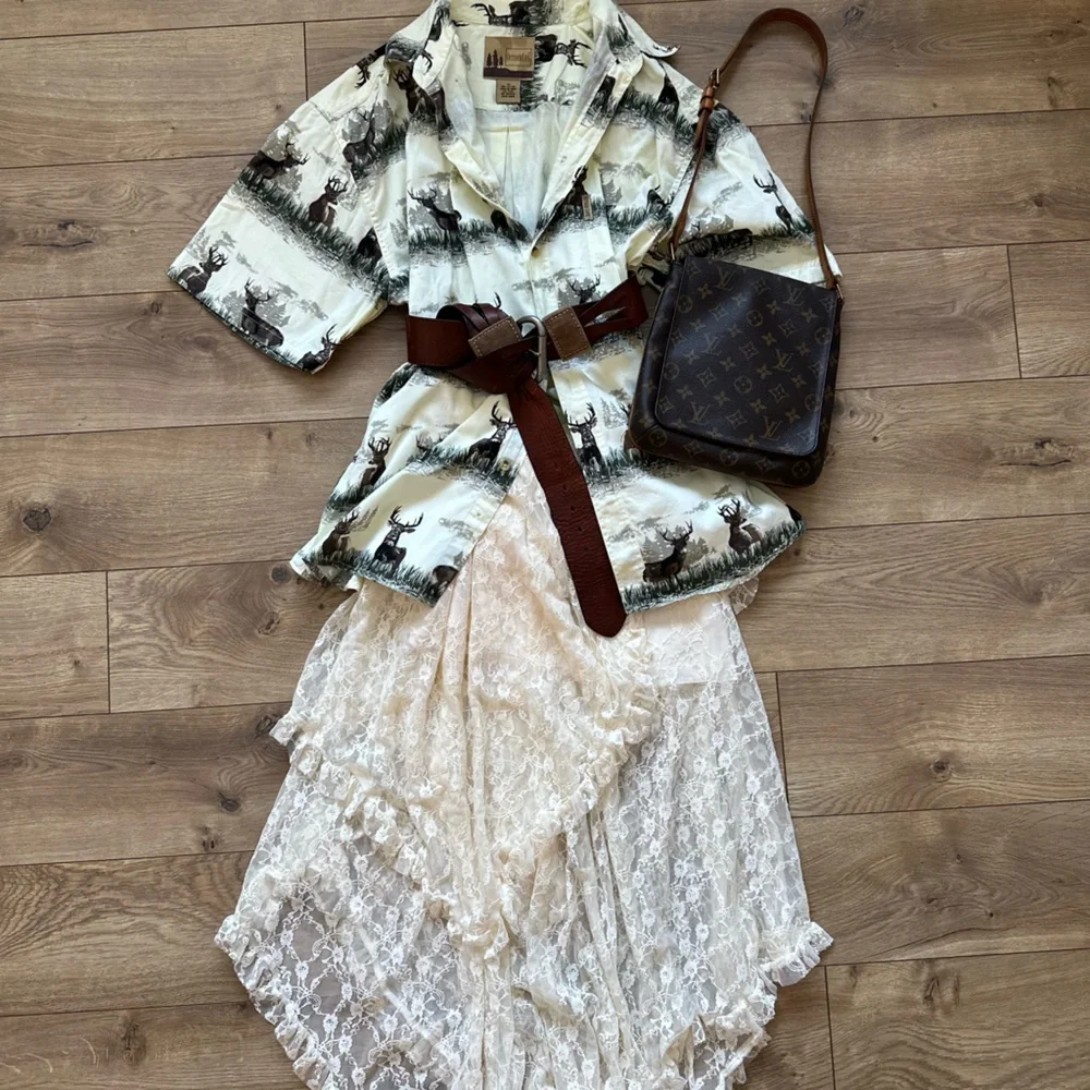 Layered Half Slip Lace Skirt | Size Small | Cream - Picture 1 of 5